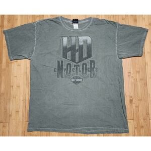 Harley Davidson Motors Rider Biker Dallas Texas Logo T-Shirt Mens XL Green Faded